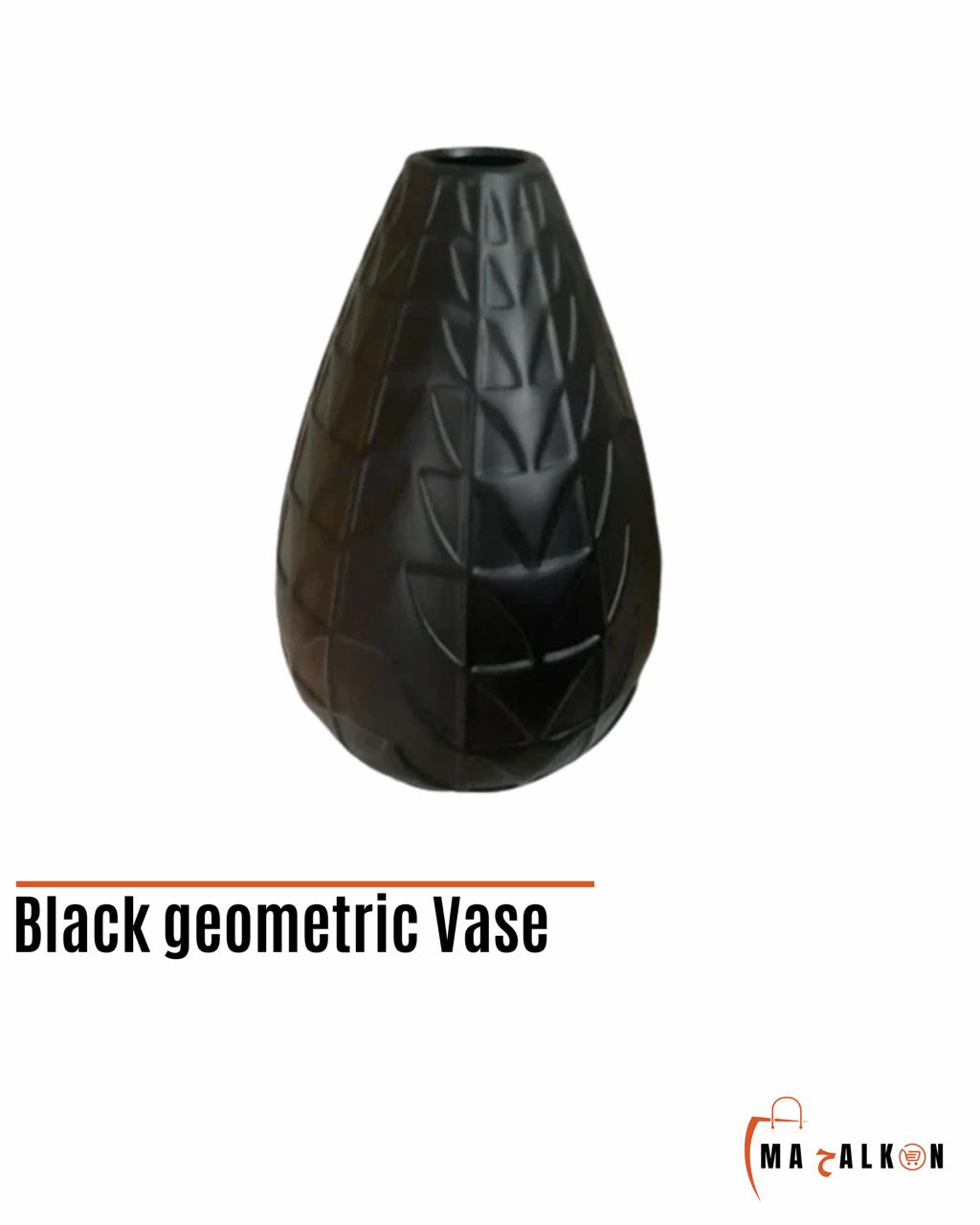 Black Geometric Vase