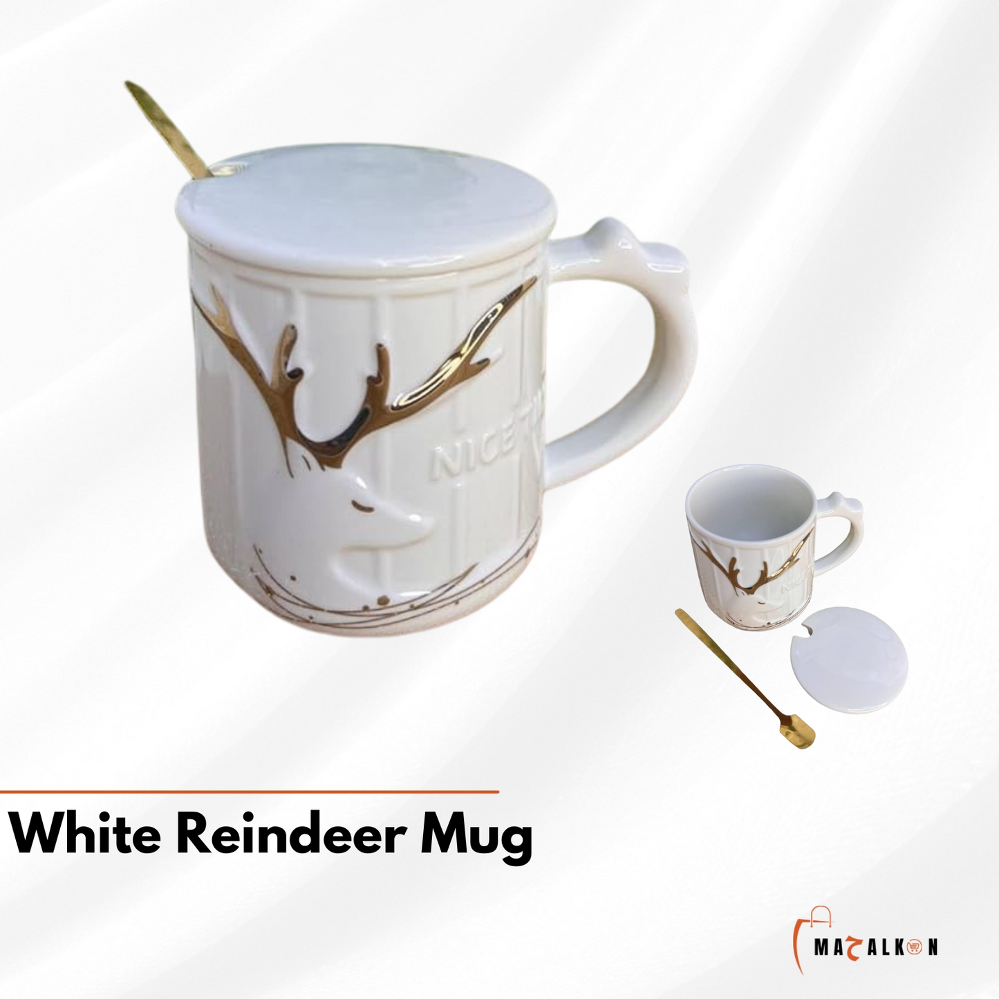 White Reindeer Mug