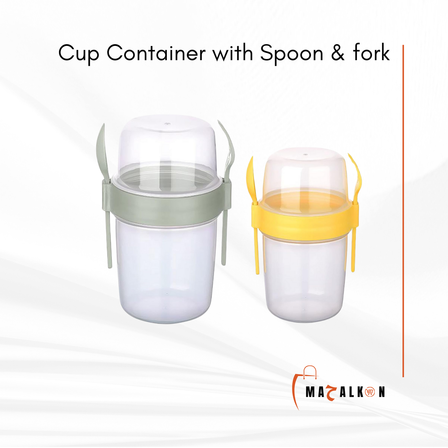 Cup Container with Spoon & Fork