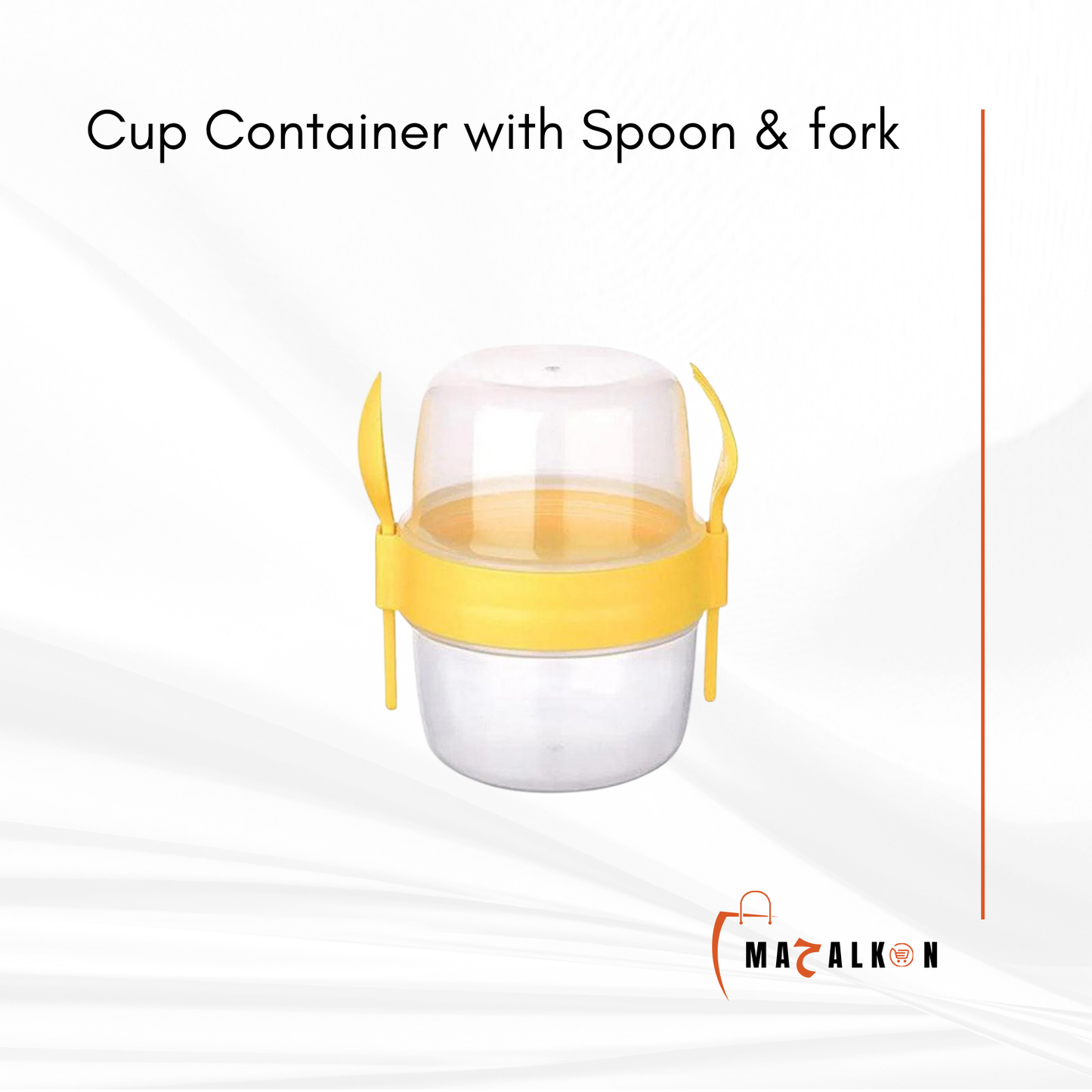 Cup Container with Spoon & Fork