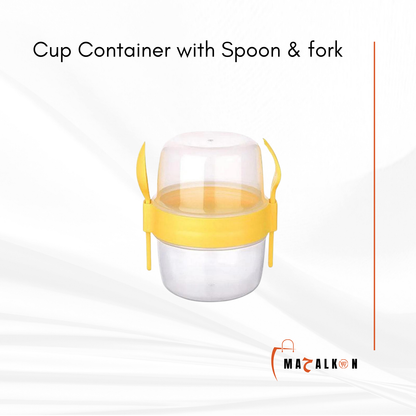 Cup Container with Spoon & Fork