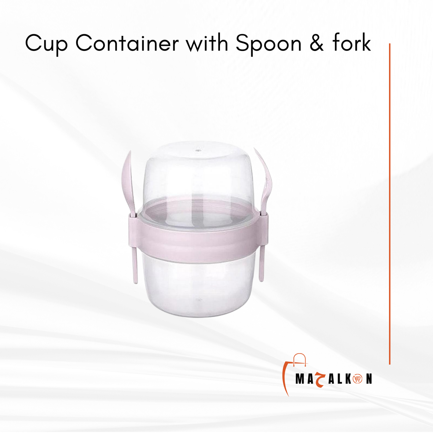 Cup Container with Spoon & Fork