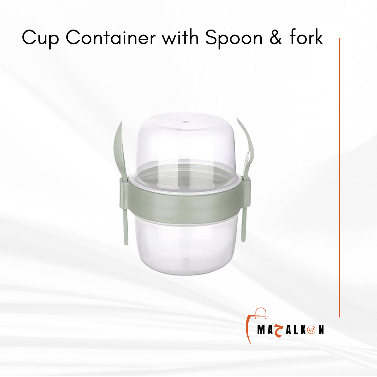 Cup Container with Spoon & Fork