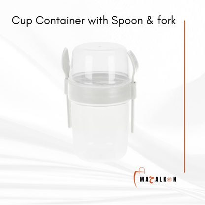 Cup Container With Spoon & fork