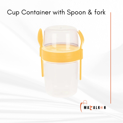 Cup Container With Spoon & fork