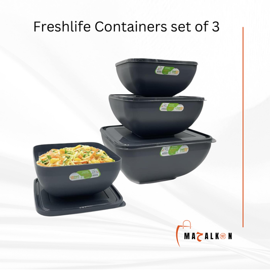 Square Bowl with lid 3pcs