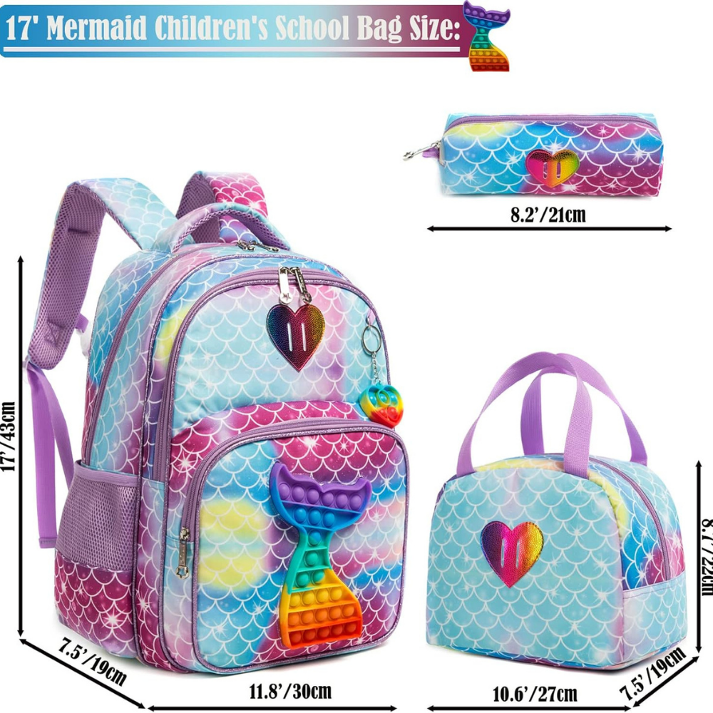 Mermaid pop  School Bag 3 pieces