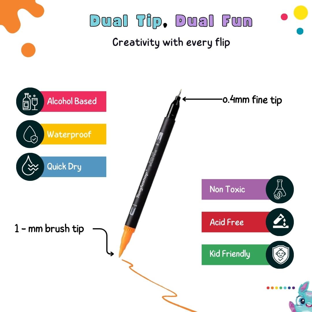 Colour Marker set Dual Brush 60 PCS