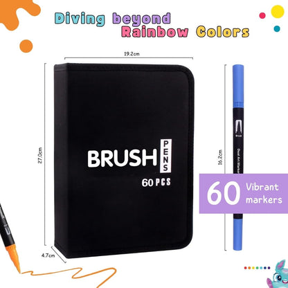 Colour Marker set Dual Brush 60 PCS