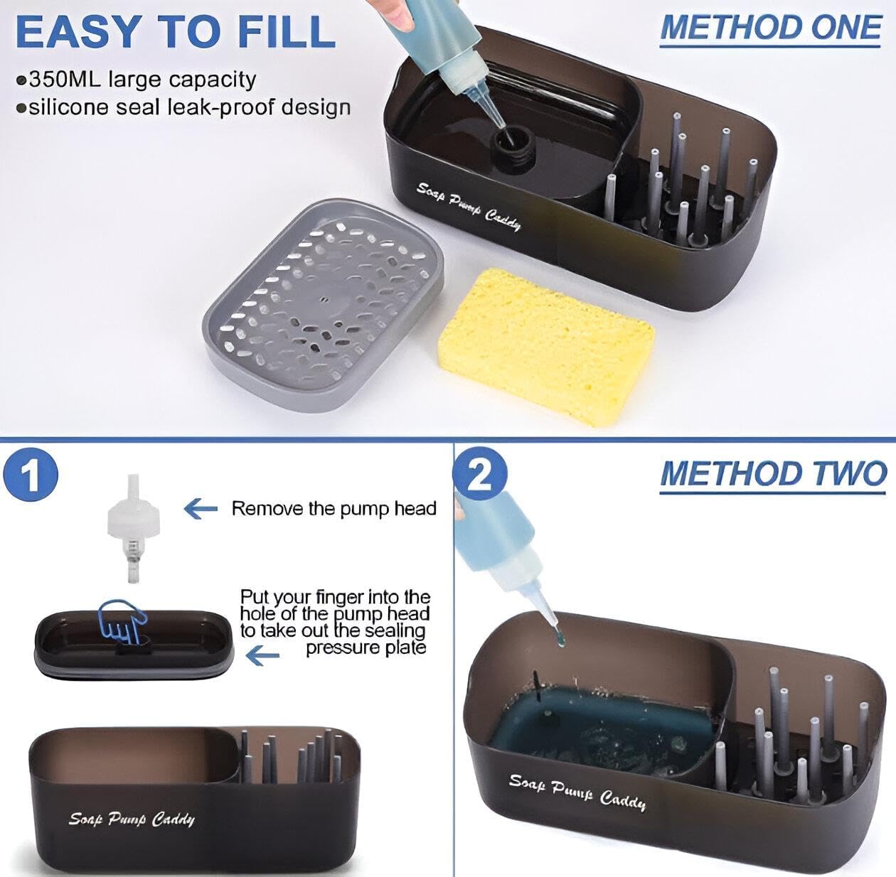 Dish Soap Dispenser 3 in 1