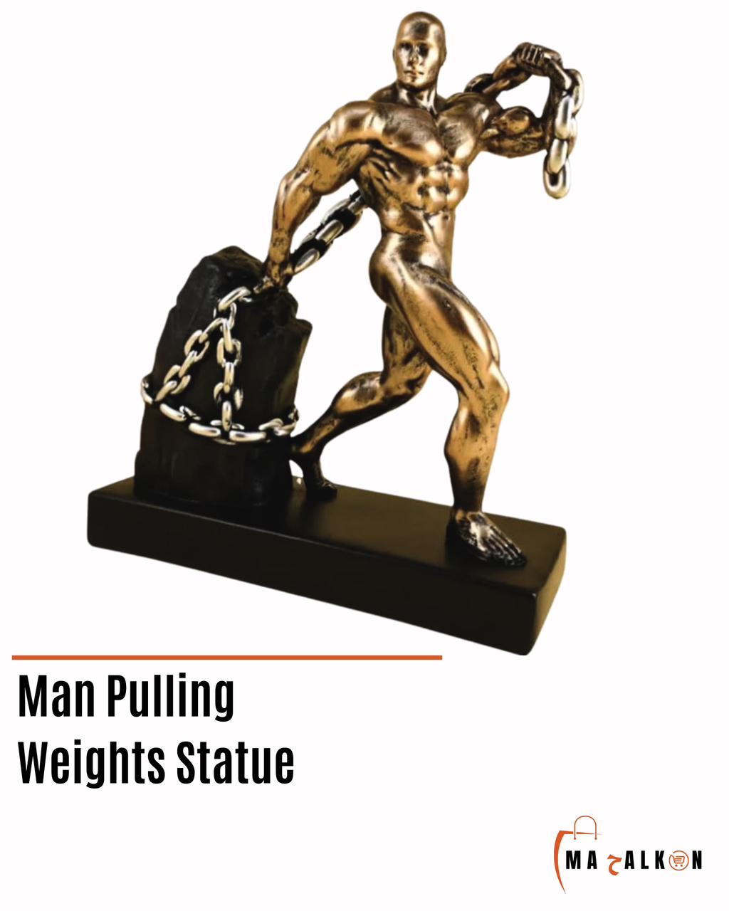 Man Pulling Weights Statue