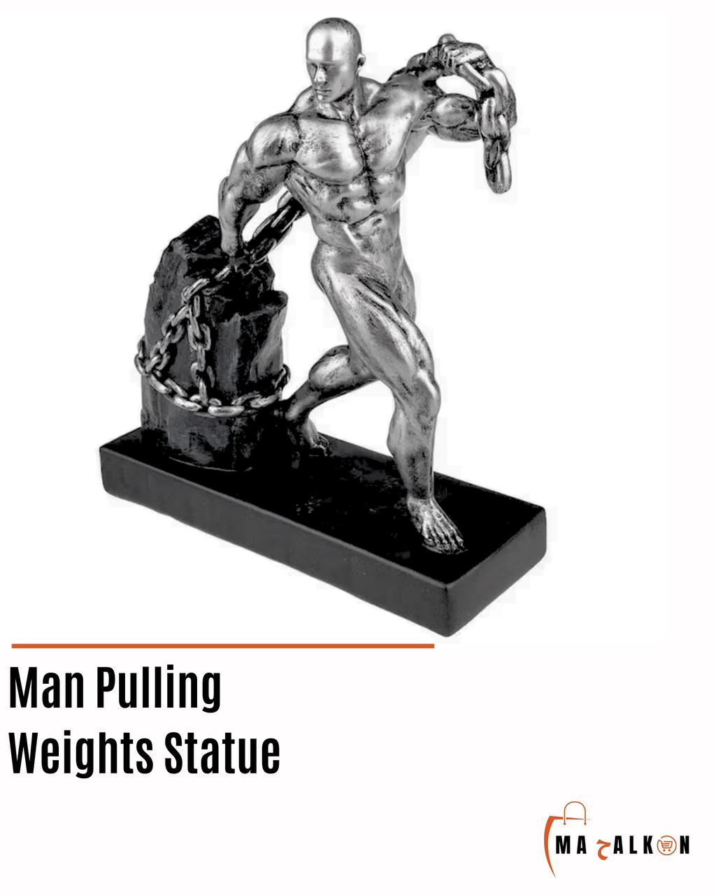 Man Pulling Weights Statue