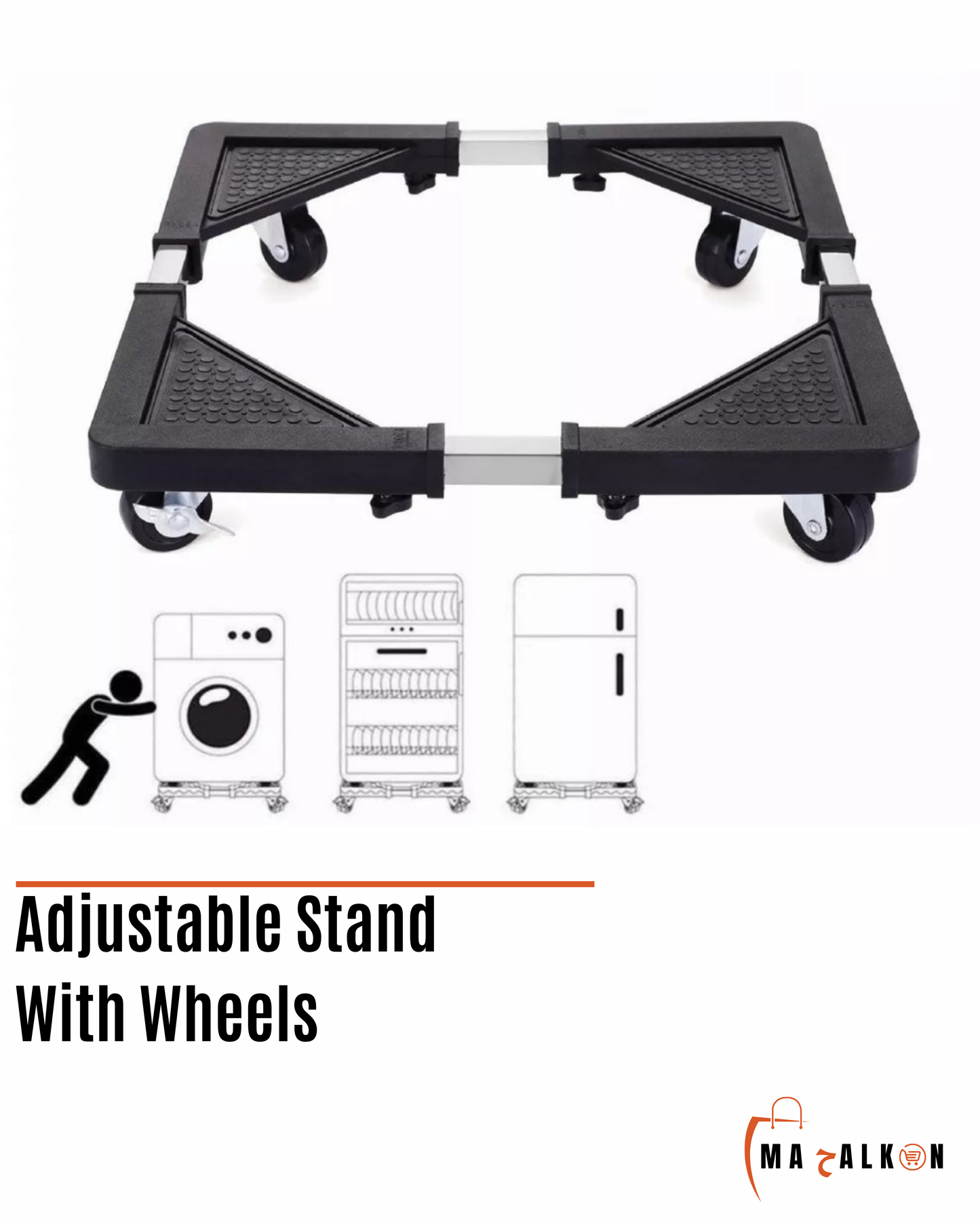 Adjustable base with wheels