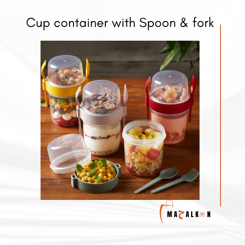 Cup Container With Spoon & fork